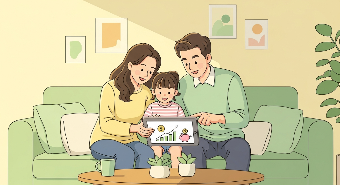 가족이 함께 구독 서비스를 공유하는 모습 - 가족 공유 플랜 활용법