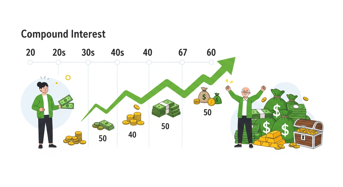 20대연금전략 복리 효과 - 시간에 따른 자산 증식 과정
