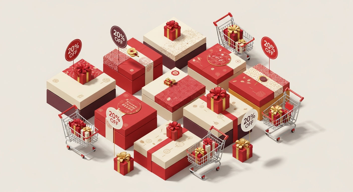 명절선물 할인 쇼핑 전략 시각화 이미지