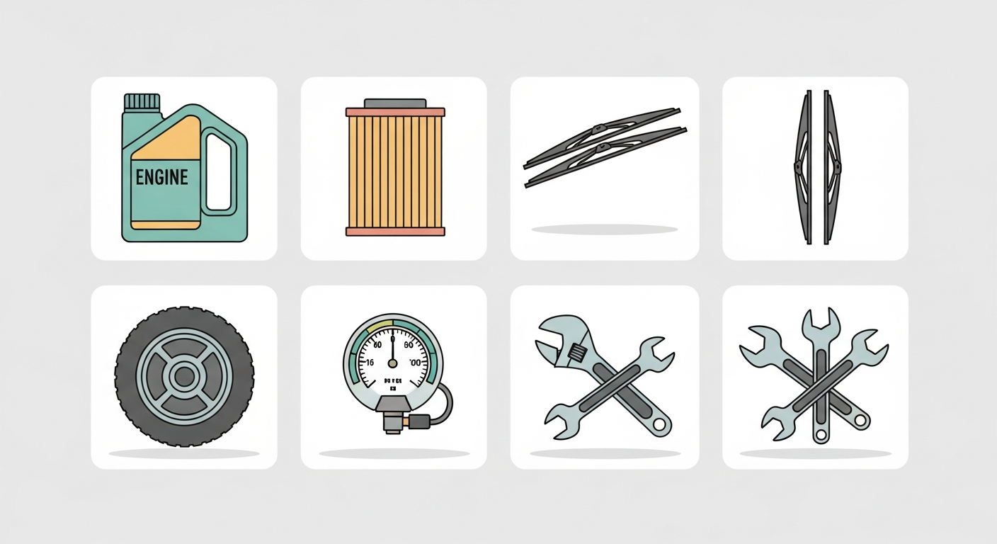 차량정비비절약을 위한 DIY 정비 도구 일러스트