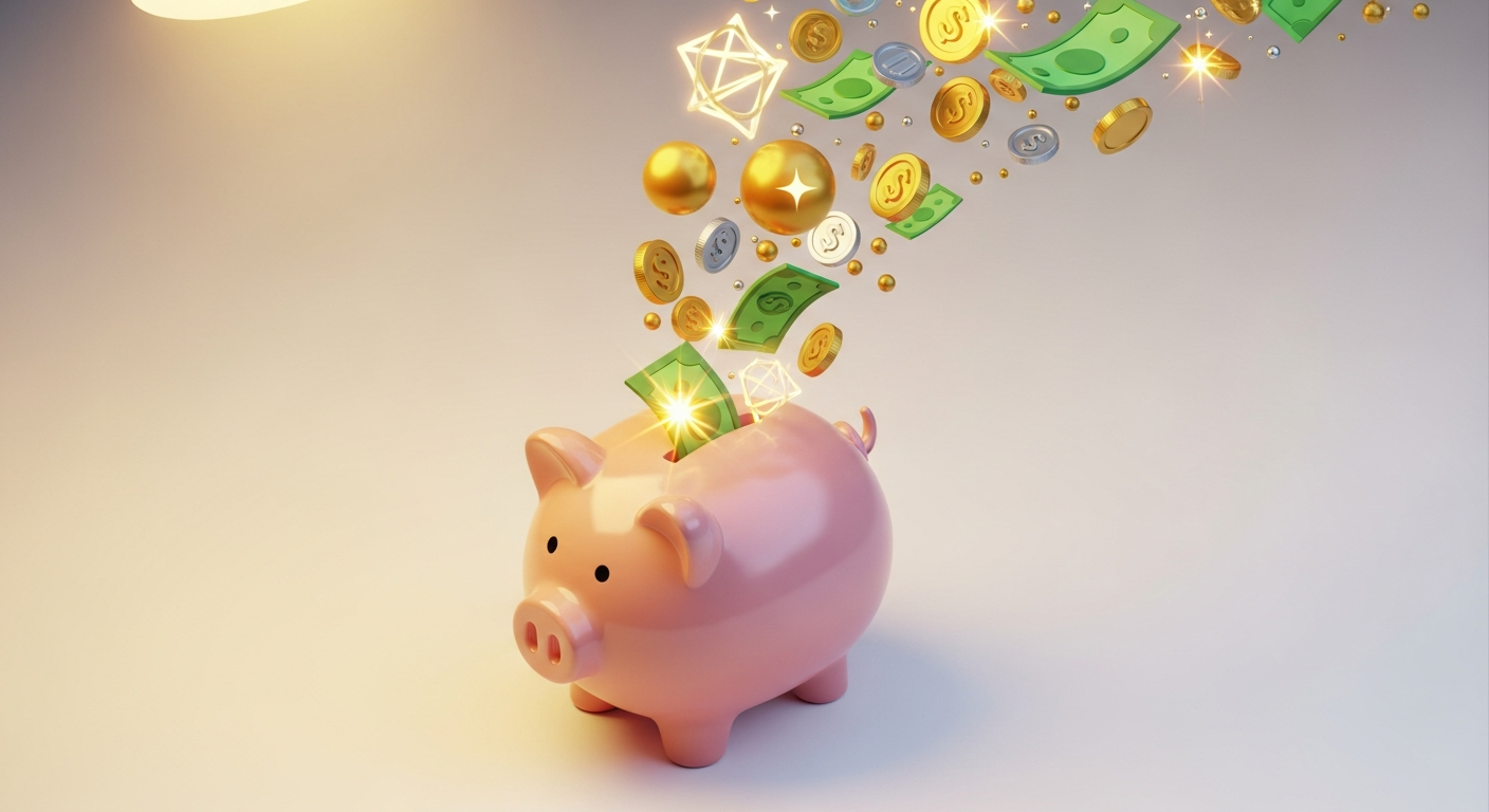 신용카드 포인트를 현금으로 전환하는 개념 일러스트