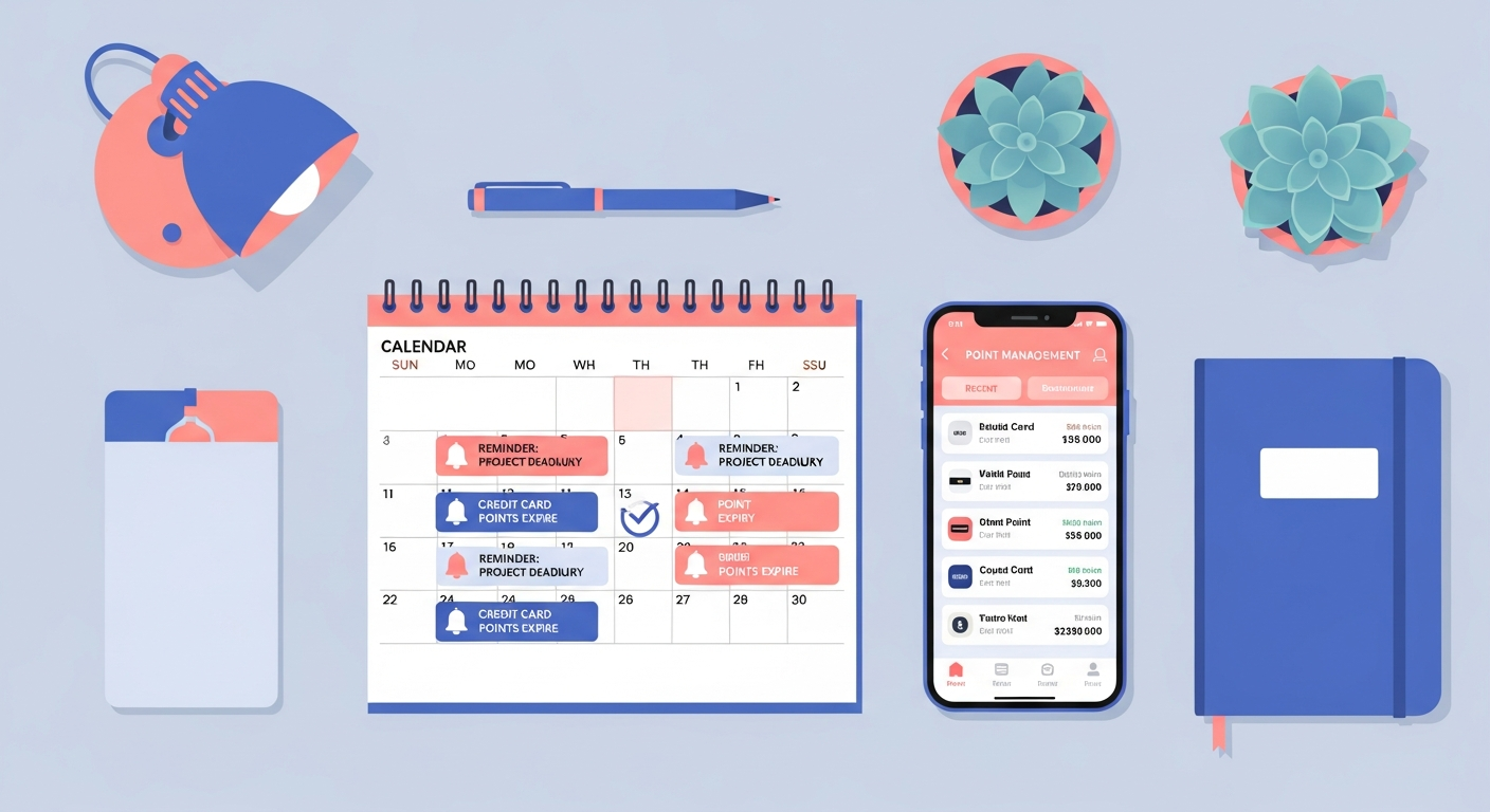 포인트유효기간 관리를 위한 캘린더 알림 설정 이미지