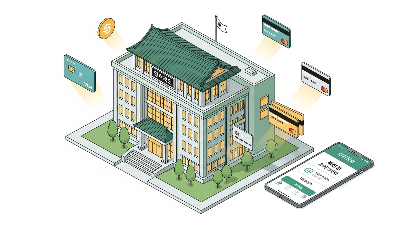 자동차세 연납 신청을 위한 위택스 디지털 결제 시스템 일러스트