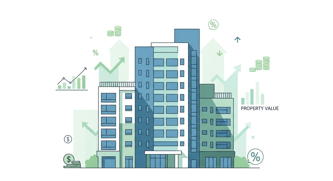 건강보험 피부양자 재산 기준을 나타내는 부동산 일러스트