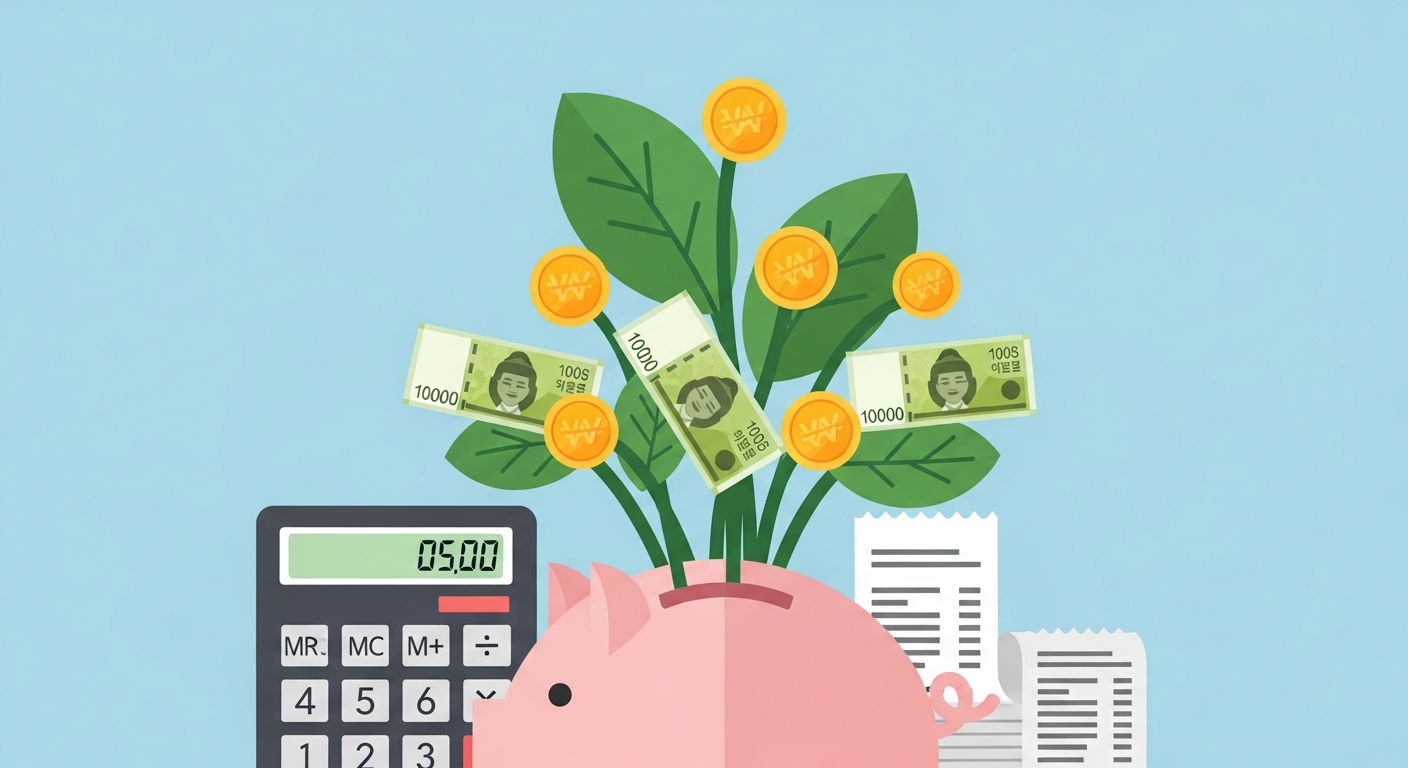 매입세액공제와 재고자산환급으로 환급금을 받는 개념을 표현한 일러스트