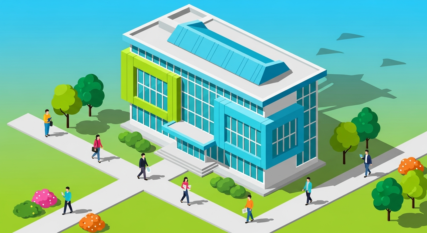 근로장려금 신청을 위해 국세청을 방문하는 사람들의 일러스트