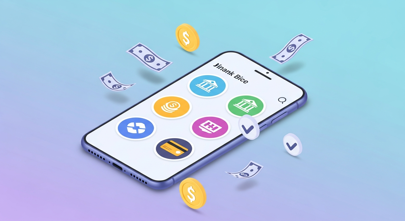 금융감독원 파인 포털 모바일 앱으로 휴면계좌 조회하는 일러스트