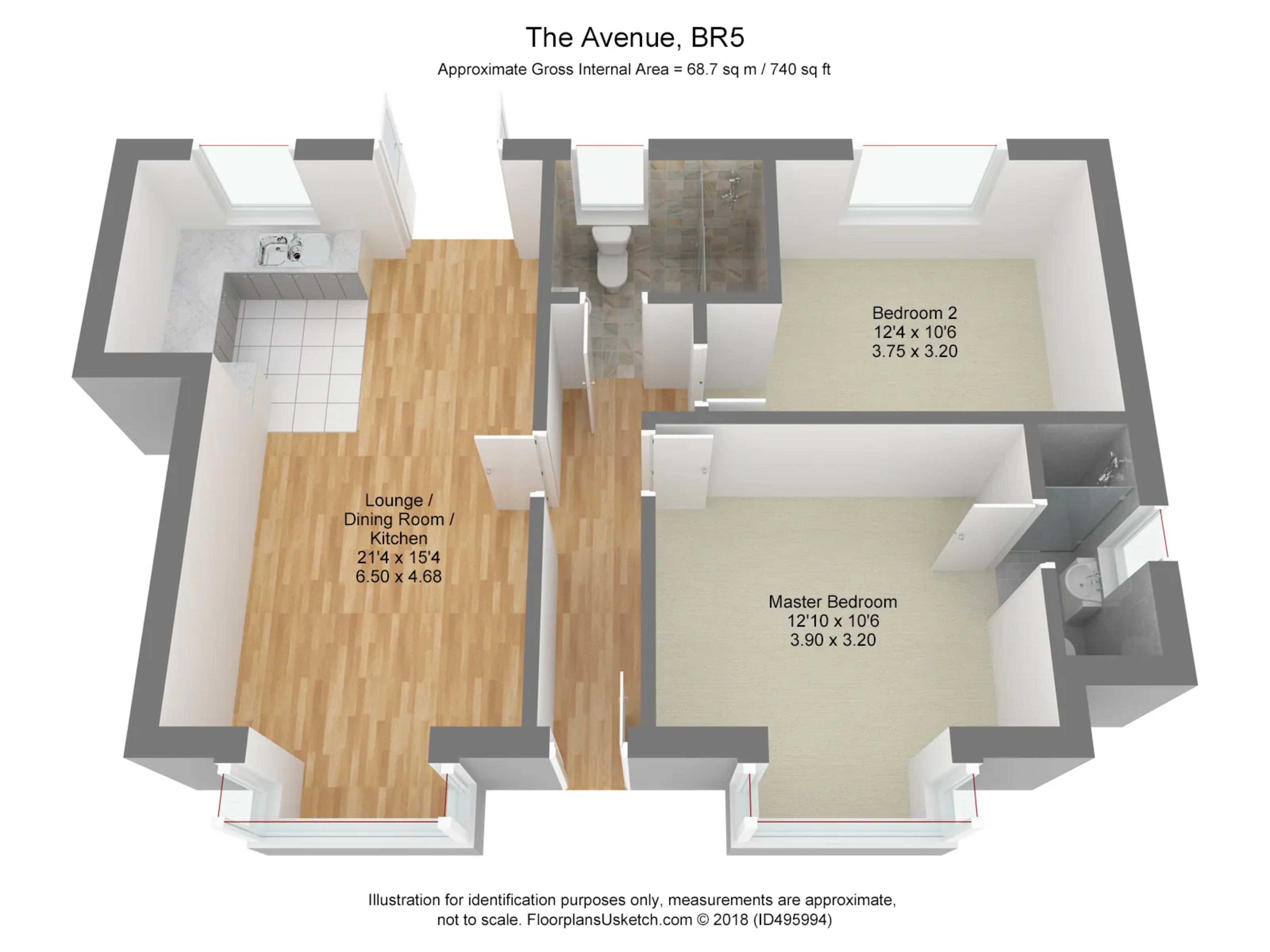 2D colored floor plan layout example 4