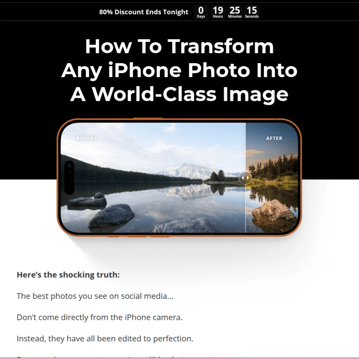 80% Off iPhone Editing Academy