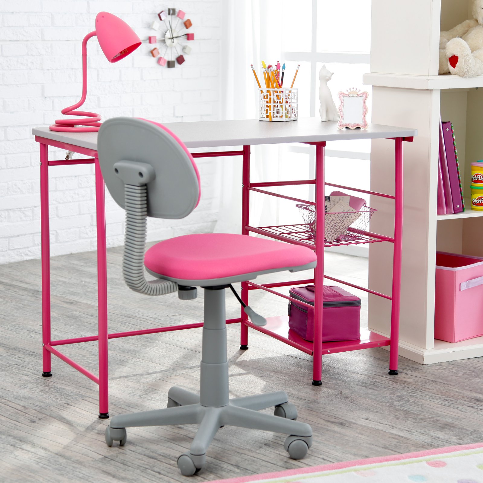 Desk For Girls Set With Ergonomic Adjustable Chair School Homework
