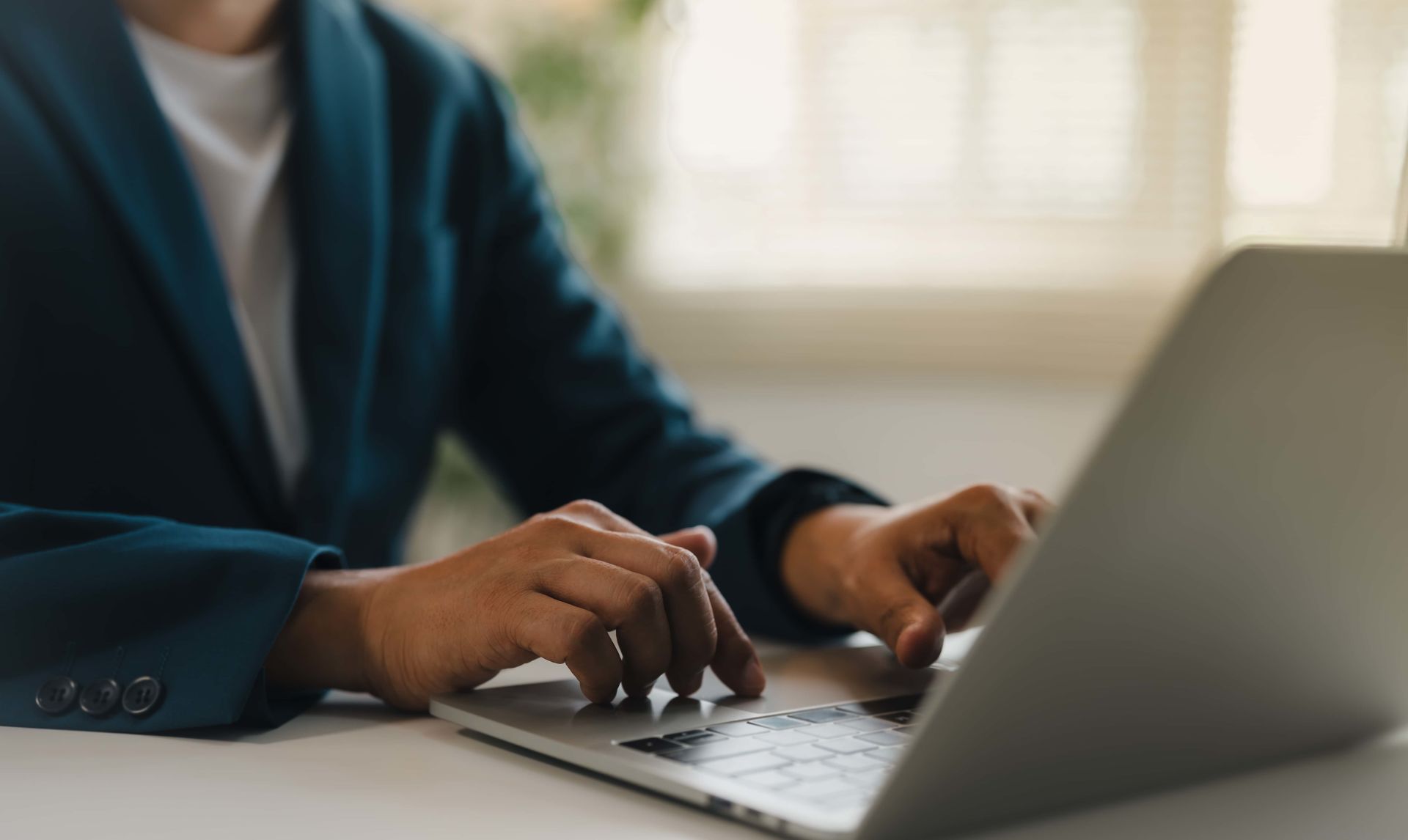 Business owner creating online profile
