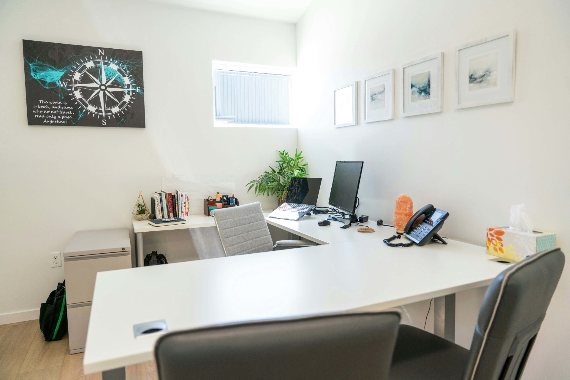 Modern professional office communication workspace