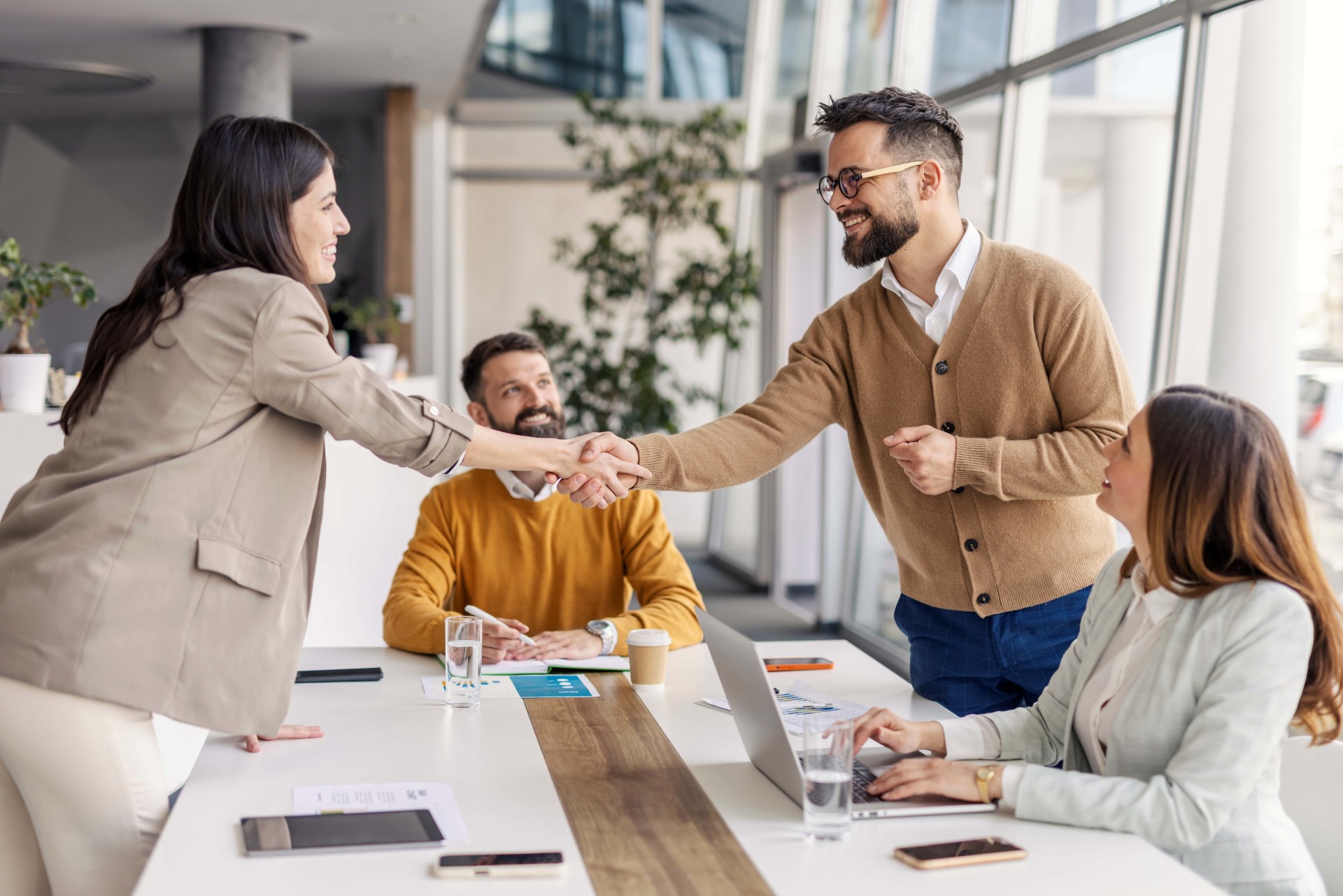 Business professionals collaborating
