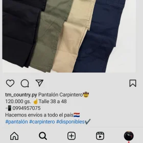 Pantalon carpintero masculino y femenino