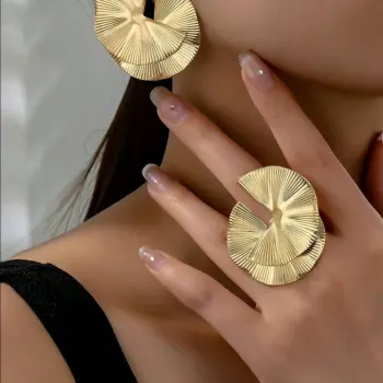 SET BIJOU DORADO ABANICO