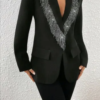 BLAZER NEGRO CON FLECOS BRILLOSOS