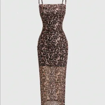 VESTIDO LEOPARDO MALLA ELASTIZADA