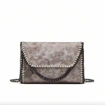 Cartera bandolera plegable gris 