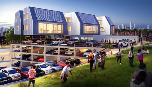 The REVOLUTIONARY Tiny Homes Built on Top of Car Parks?! Solving Housing & Climate Crises!
