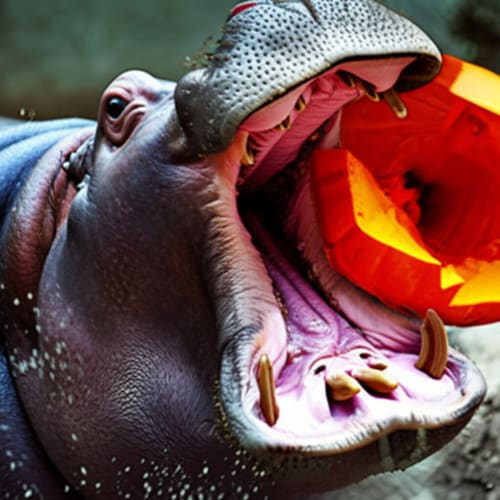 You Won't BELIEVE How Fast These Hippos CRUSH Halloween Pumpkins!