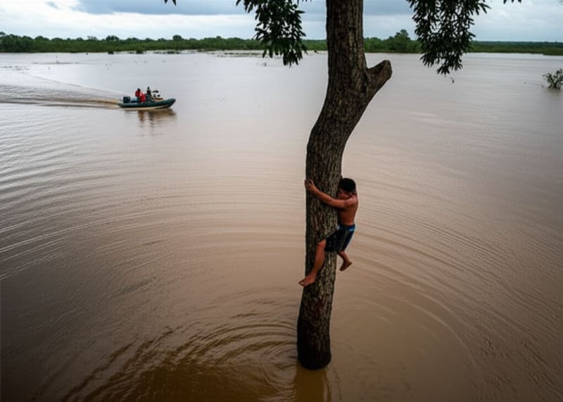 Miracle Rescue in Vietnam Floods: Man Clings to Tree for Hours!