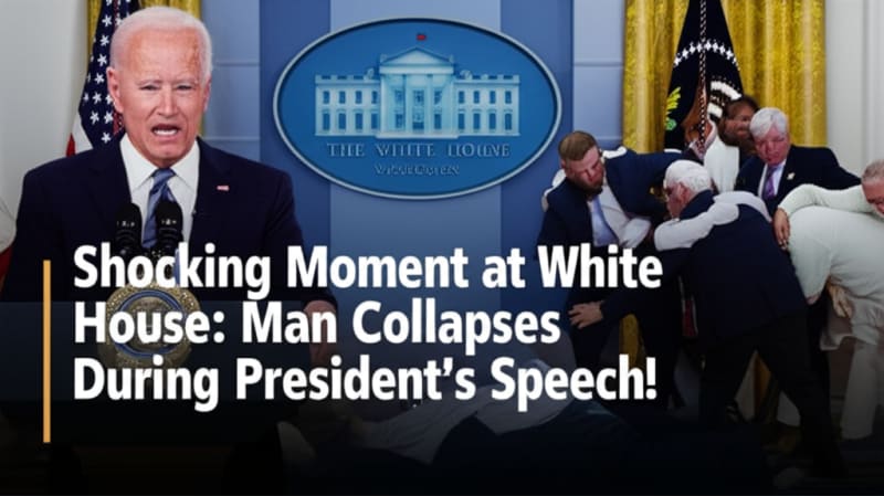 SHOCKING Moment at White House: Man Collapses During President's Speech!