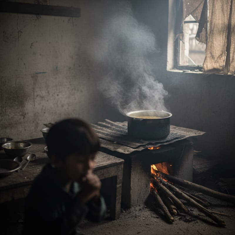 Shocking Reality: Children's Meals Cooked Amidst Choking Smoke!