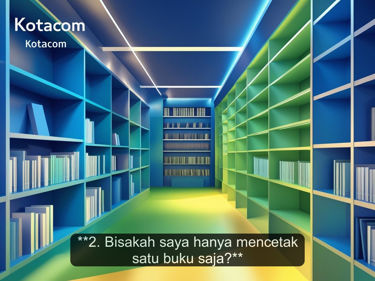 2. Bisakah saya hanya mencetak satu buku saja?