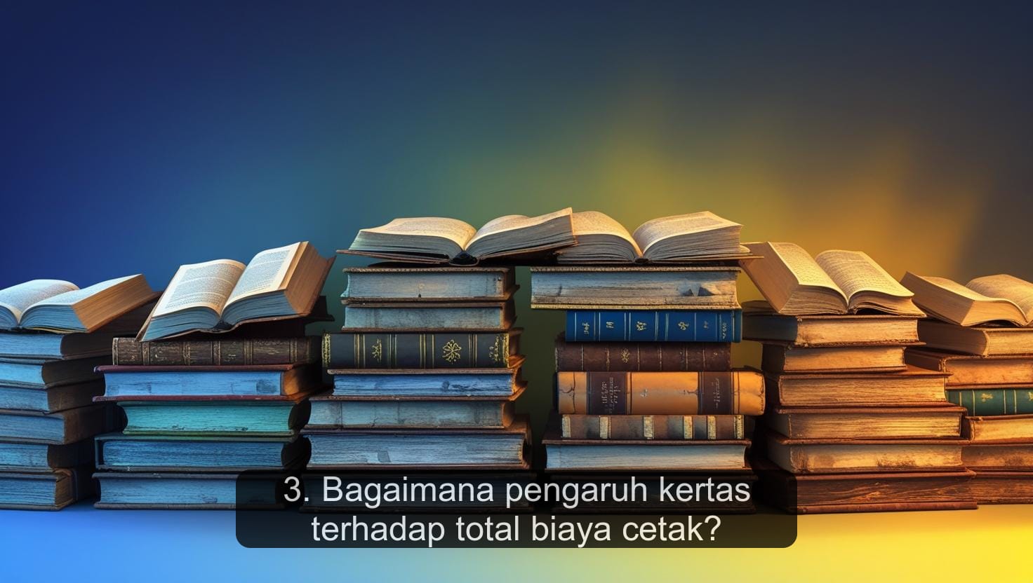 3. Bagaimana pengaruh kertas terhadap total biaya cetak?