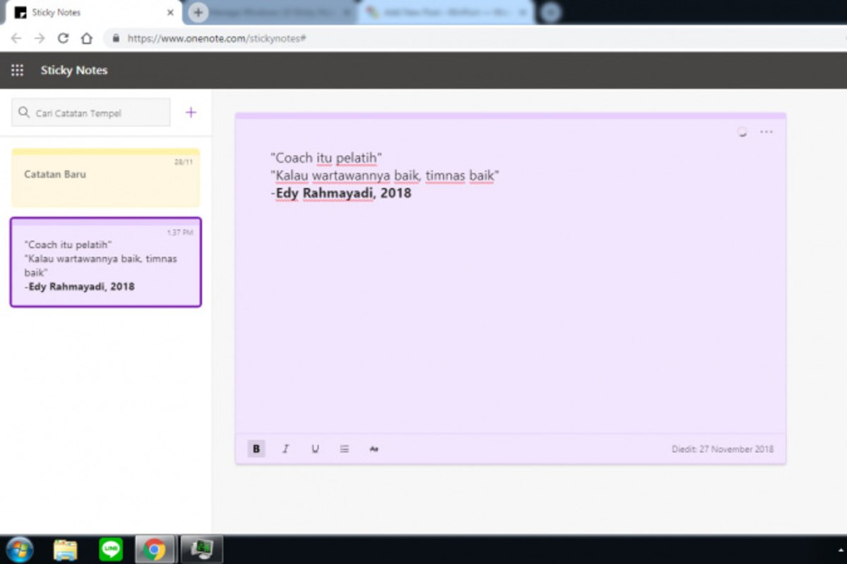 Cara membuat sticky Note Windows 10