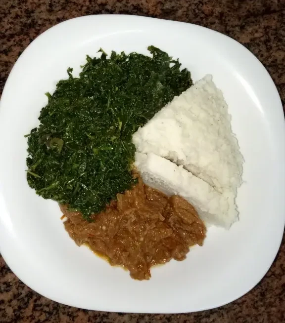 Ugali with Sukuma Wiki