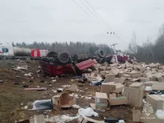 В Думиничском районе столкнулись два грузовика