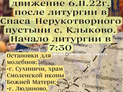 В воскресение 6 ноября 2022 года состоится автомобильный крестный ход «Молитвенный щит» по Козельской епархии