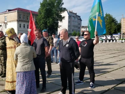 Проводы добровольцев из города  Людиново