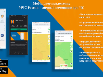 МЧС России разработало мобильное приложение для помощи при ЧС