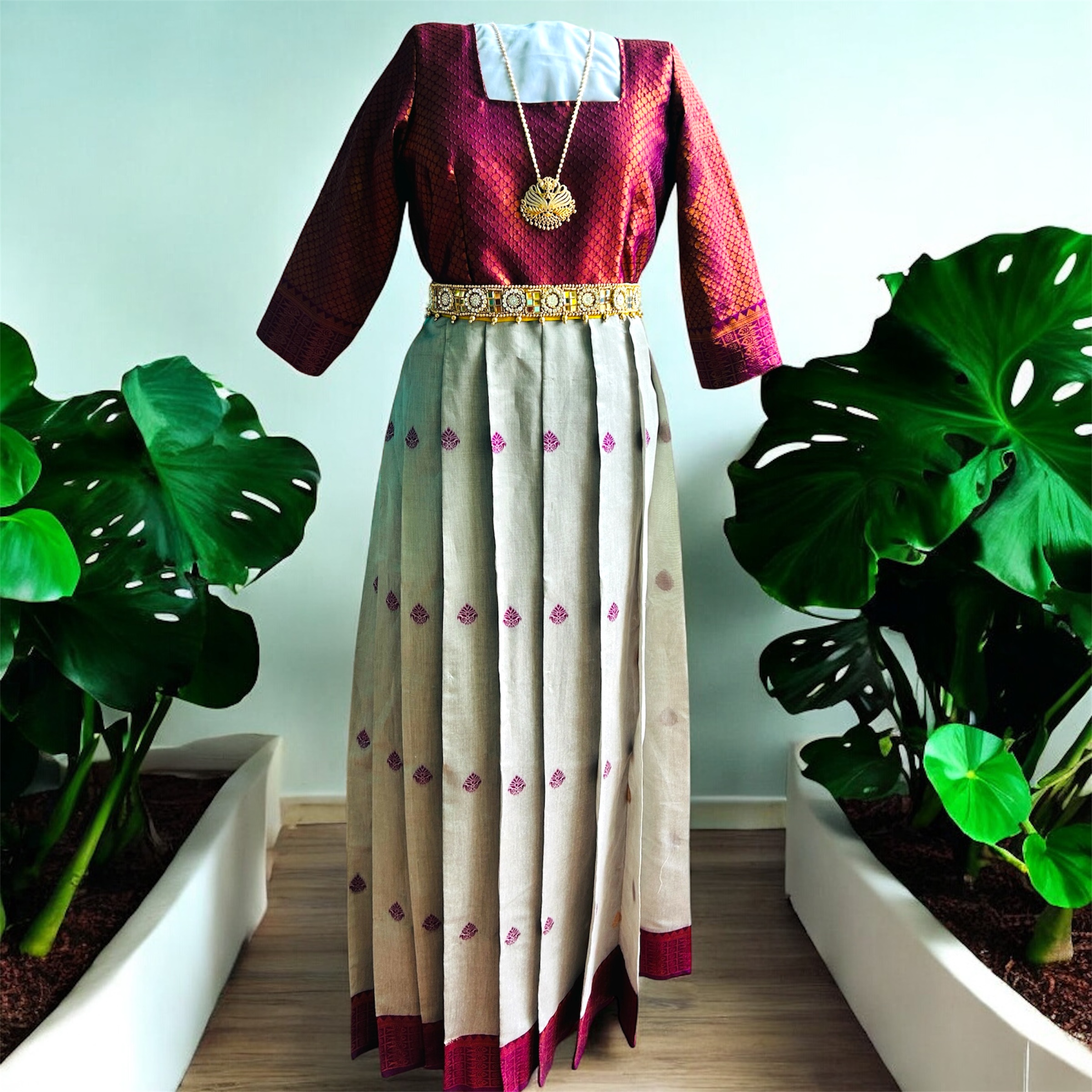 Pattu Skirt & Blouse