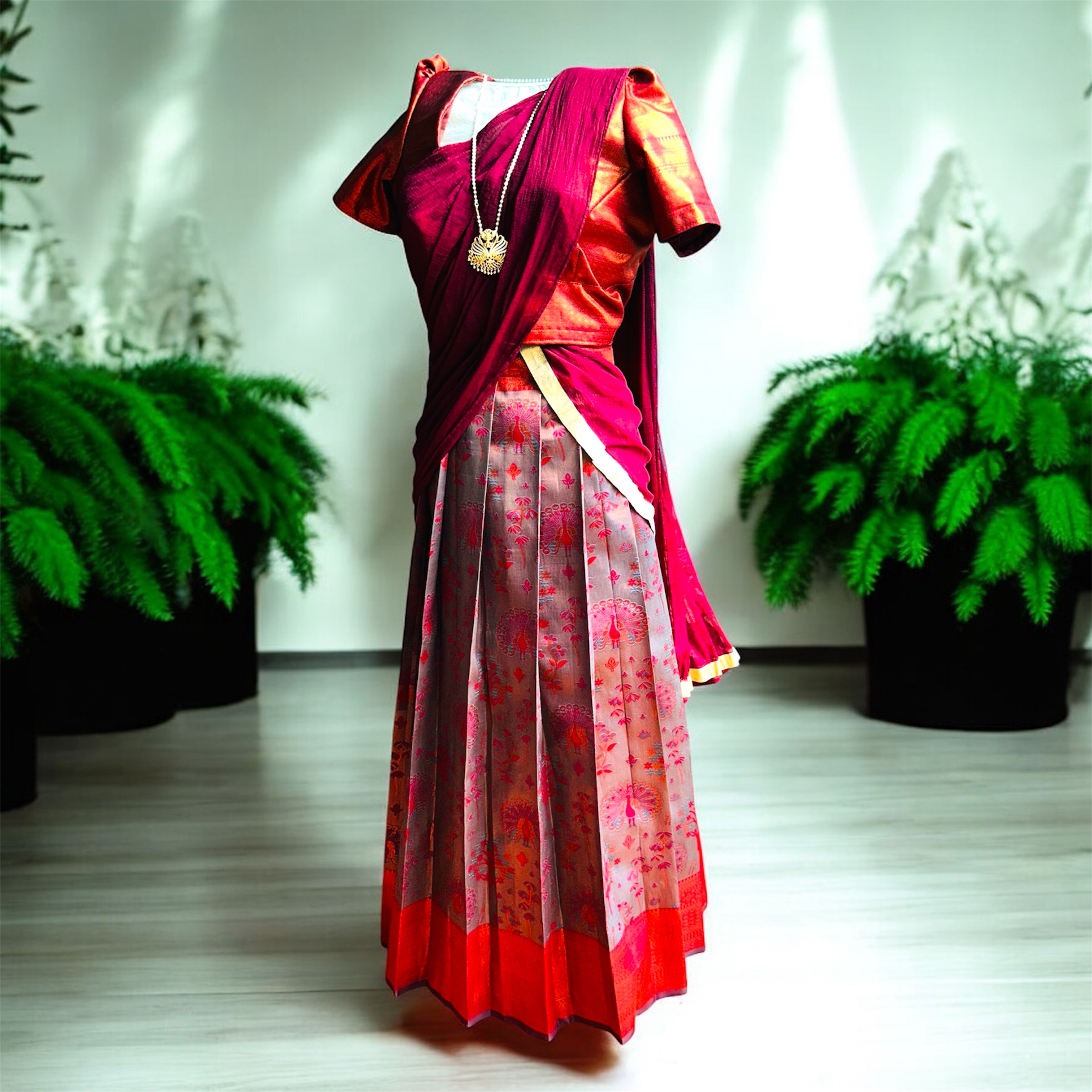 Pattu Skirt & Blouse