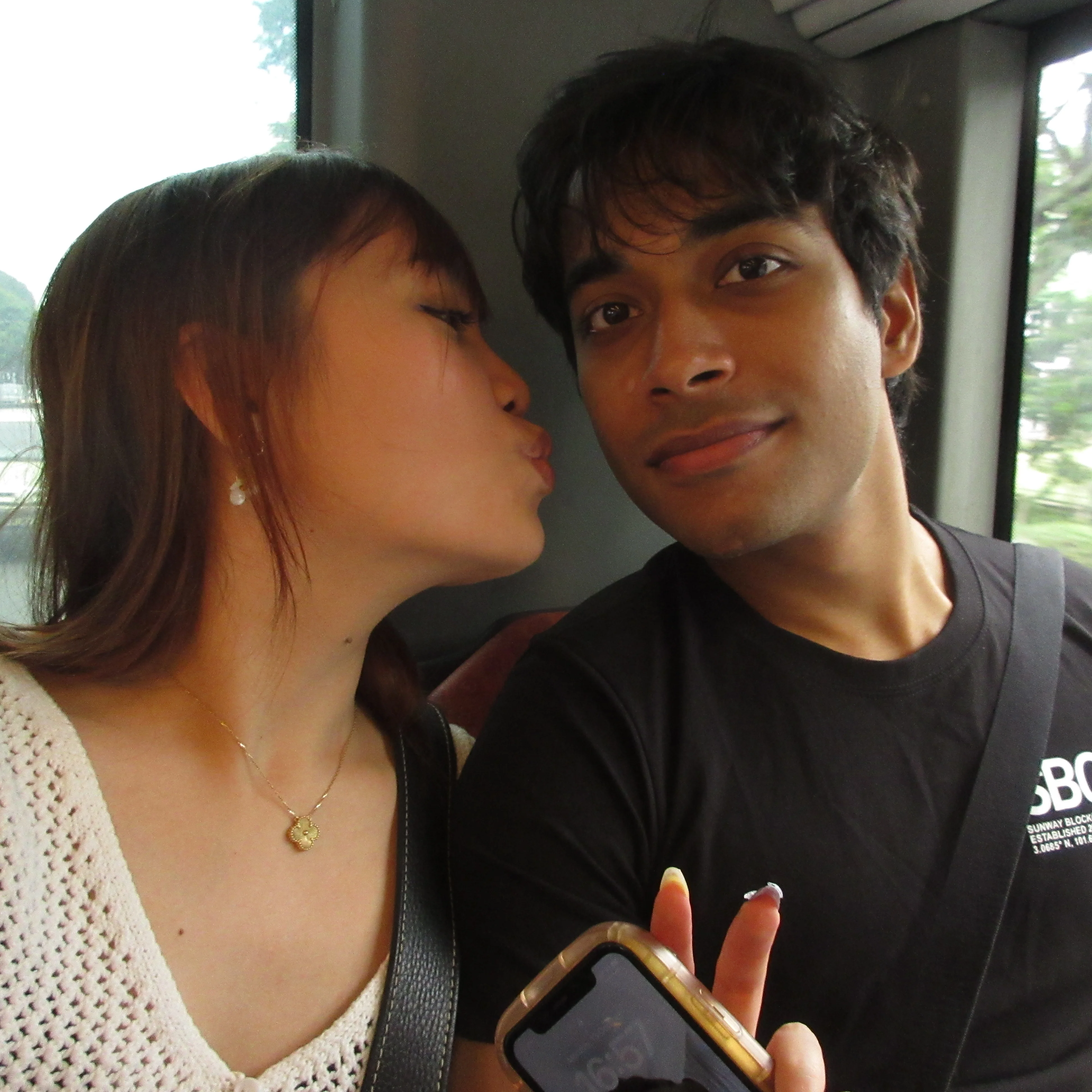 The view from a two-story Singapore bus.
