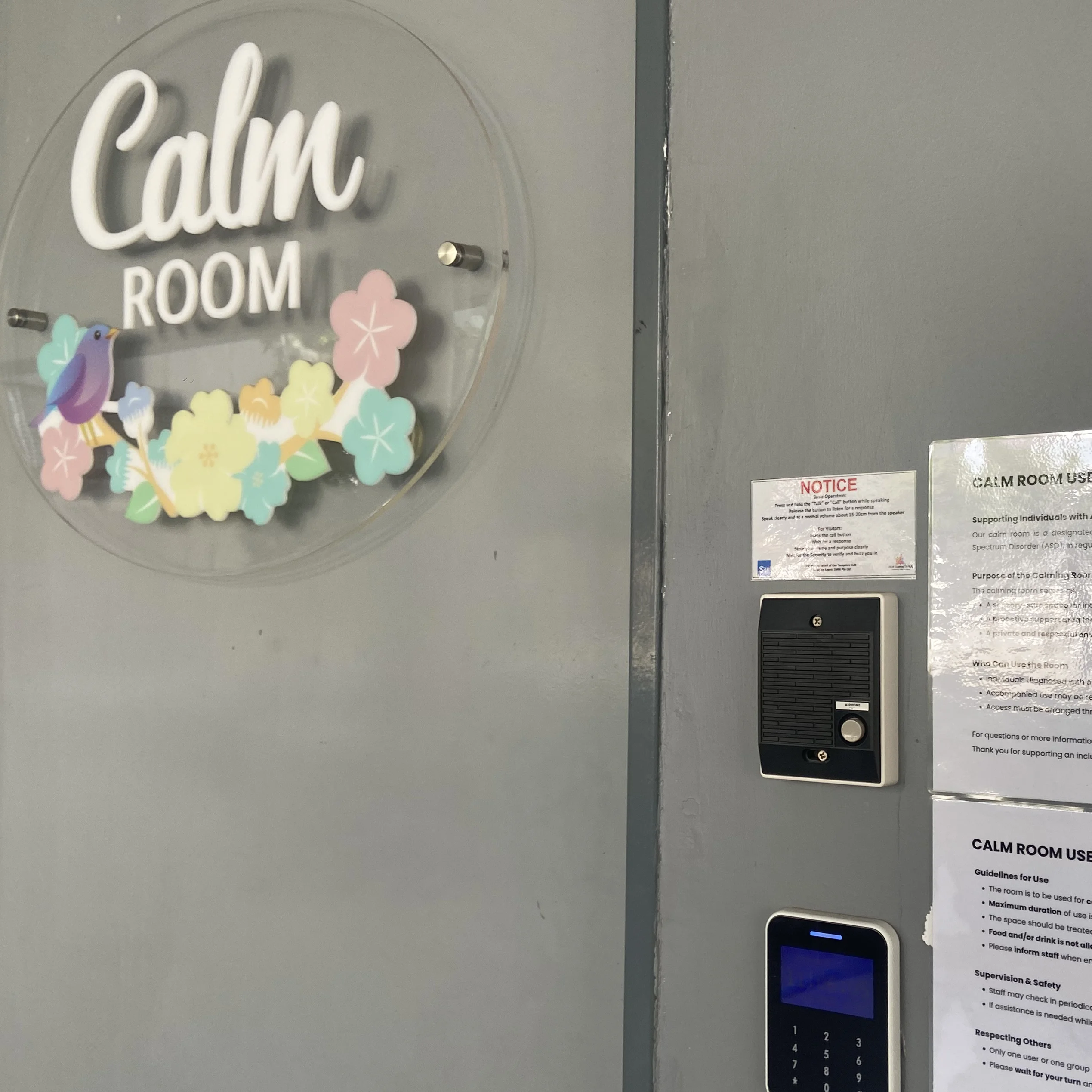 The free calming and sensory room.
