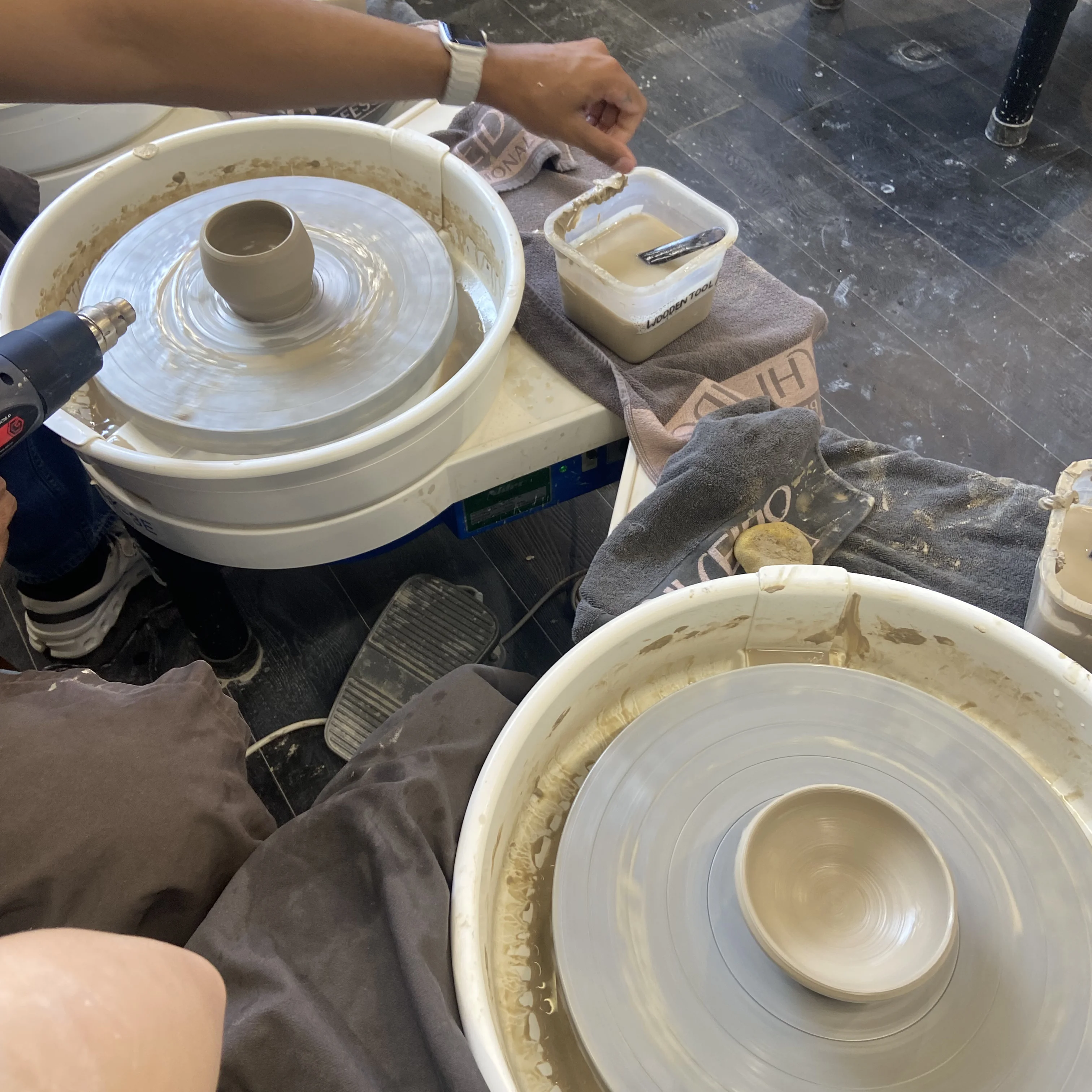 Our pottery class in Orchard Central.