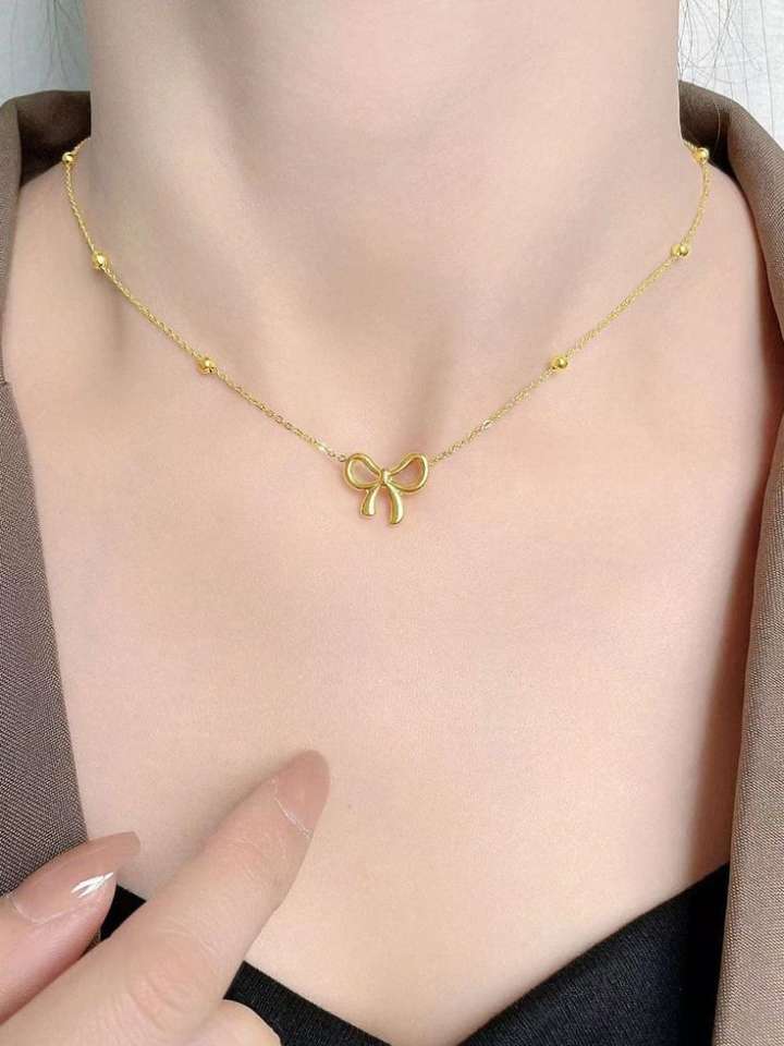 ✨ Golden Bow Elegance Jewelry Set ✨ view 2