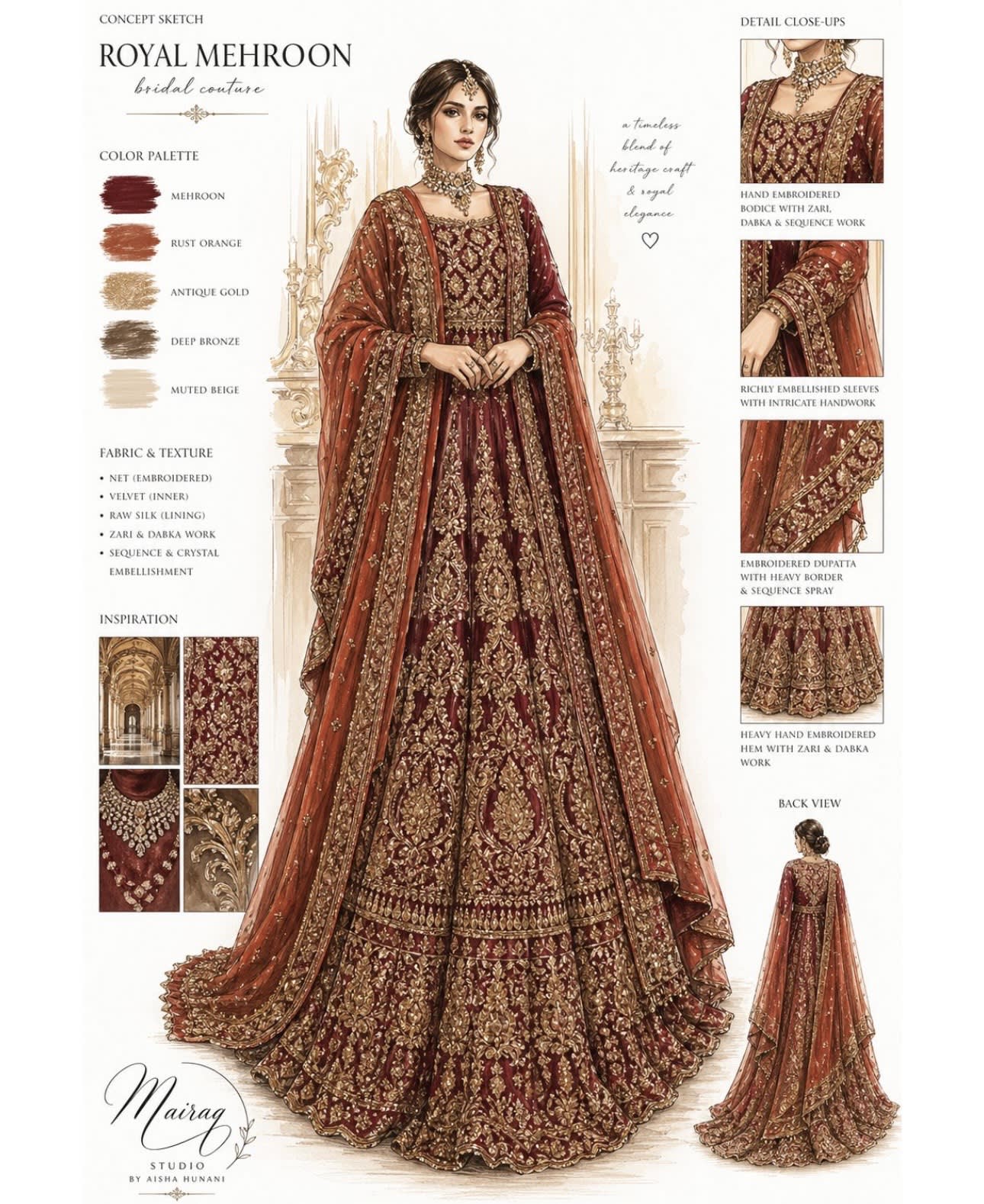 Royal Mehroon Bridal Couture