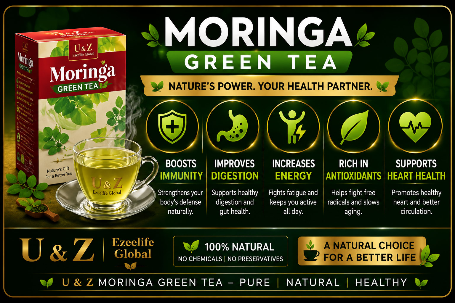 U&Z Moringa Green Tea view 12