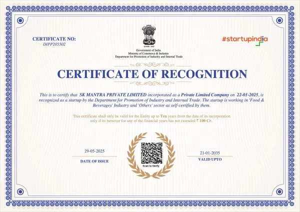 Startup India Recognition