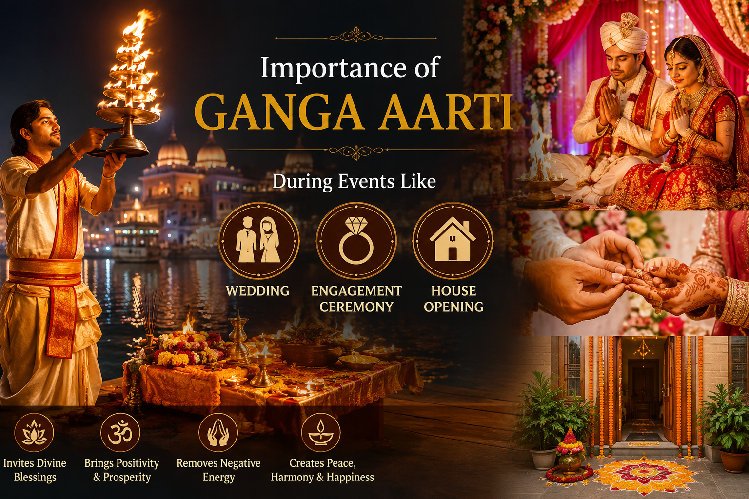 Importance of Ganga Aarti During Weddings, Engagement Ceremonies & House Opening Events