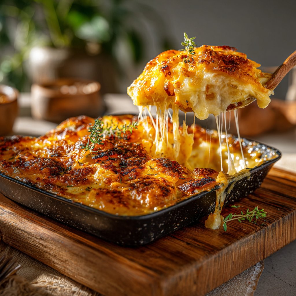 Irischer Cheddar Kartoffel Gratin