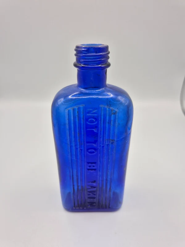 Blue Screw Top Poison Bottle