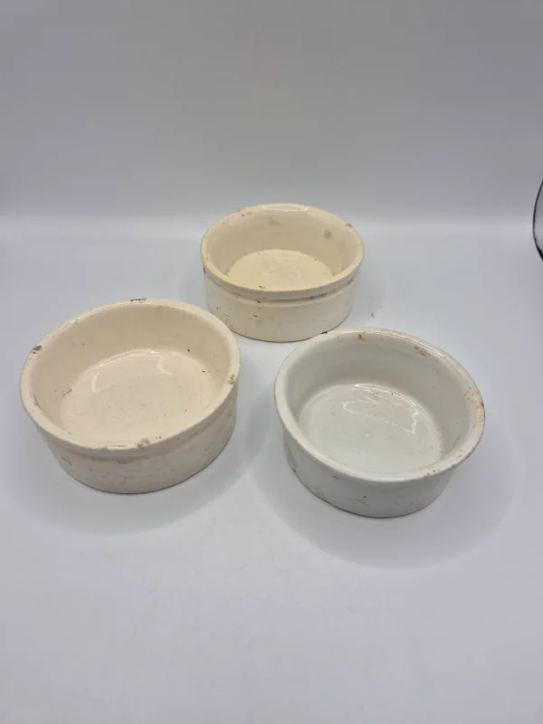 3 White Ceramic Pots