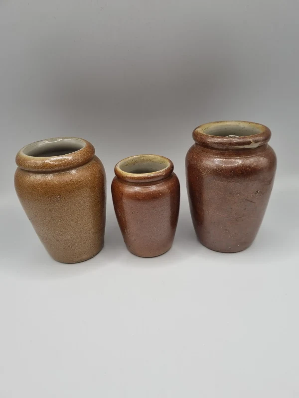 3 Salt Glazed Cream Pots