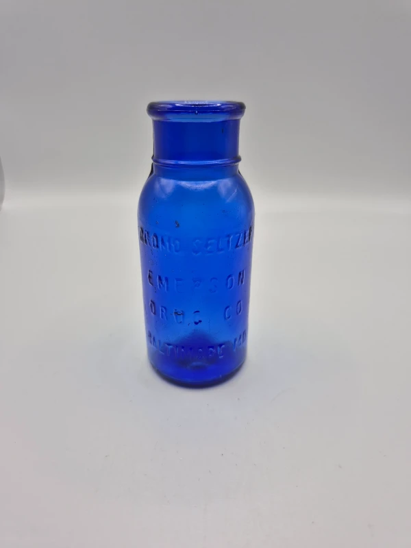 Blue Bromo Seltzer Bottle